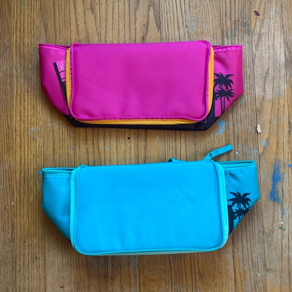 Mini Trader Joe’s bag. lot of two. Brand new with tags. Hot pink and turquoise.